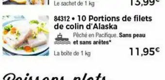 Thiriet 10 Portions De Filets De Colin d'Alaska offre