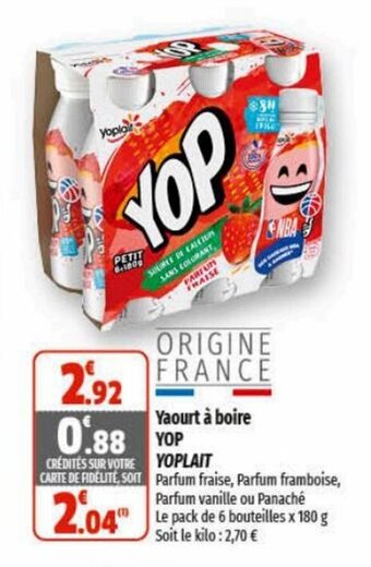 Coccinelle Supermarché Yaourt à boire YOP YOPLAIT offre