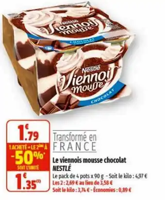 Coccinelle Supermarché Le viennois mousse chocolat NESTLE offre