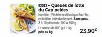 Thiriet Queues De Lotte Du Cap Pelées offre