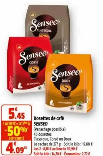 Coccinelle Supermarché Dosettes de café SENSEO offre