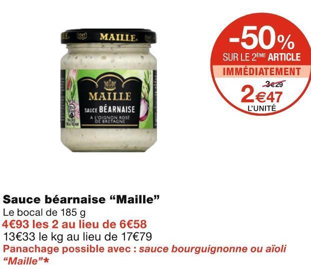 Promo Maille sauce béarnaise chez Monoprix