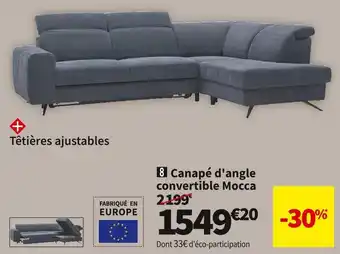 Conforama Canape d'angle convertible mocca offre
