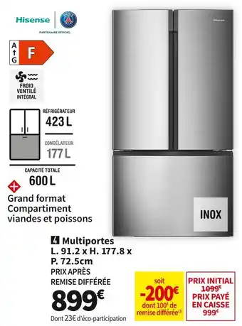 Conforama Hisense réf. multiportes fmn551asf offre