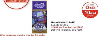 Monoprix Lindt napolitains offre