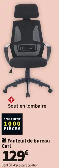 Conforama Fauteuil de bureau noir carl offre