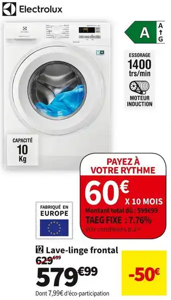 Electrolux lave-linge ew65146bs