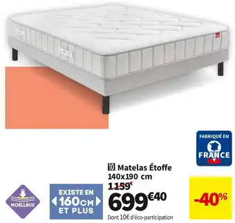 Epeda matelas ressorts ensachés + mousse à mémoire étoffe