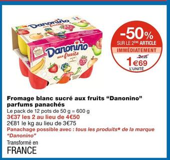 Monoprix Danonino fromage blanc sucré aux fruits parfums panachés offre