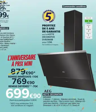 Aeg hotte décorative