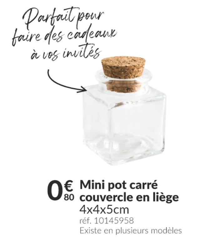 Promo Mini pot carré couvercle en liège chez Zôdio