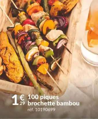 100 piques brochette bambou