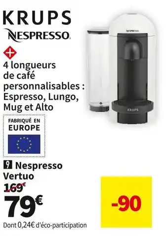 Conforama Krups cafetière nespresso vertuo yy3916fd offre