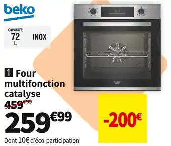 Conforama Beko four multifonction catalyse bbie12300xc offre