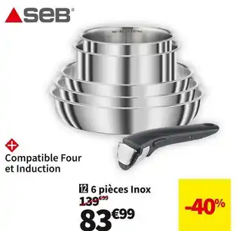 Conforama Seb 6 pièces inox compact offre