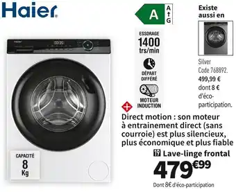 Conforama Haier lave-linge hw80-b14939-fr offre