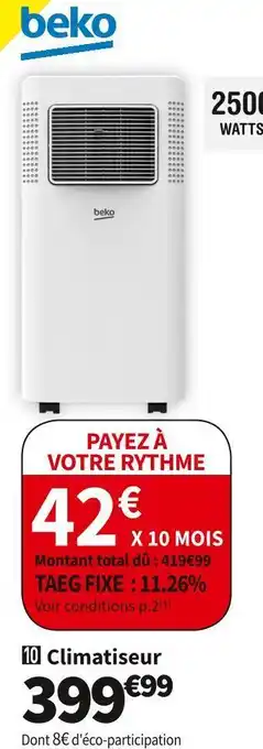 Conforama Beko  climatiseur bp209c offre