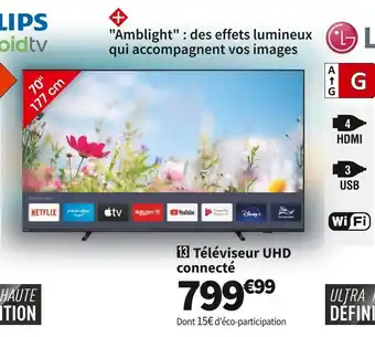 Conforama Philips téléviseur uhd connecté 70pus8007/12 offre