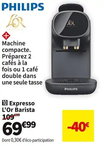 Conforama Philips expresso l'or barista lm9012/60 offre