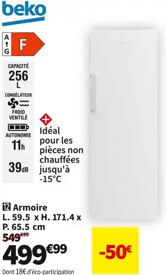 Conforama Beko armoire rfne290l31wn offre