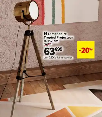 Conforama Lampadaire trépied projecteur offre