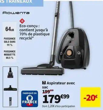 Conforama Rowenta aspirateur avec sac ro6179ea offre