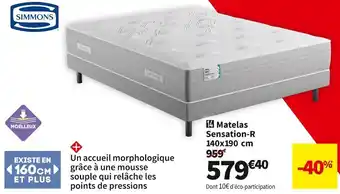 Conforama Simmons matelas ressorts ensachés sensation-r offre