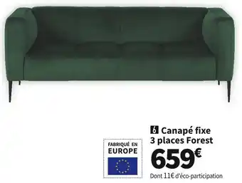 Conforama Canape fixe 3 places axel offre
