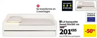 Conforama Lit banquette 90x190 cm sweet offre