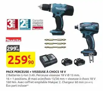 Rural Master Pack perceuse + visseuse a chocs 18v offre