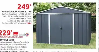 Rural Master Abri de jardin metal 2.77m2 offre