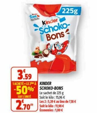 Coccinelle Supermarché Kinder Schoko-Bons offre