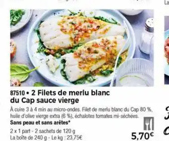 Thiriet Filets De Melu Blanc Du Cap Sauce Vierge offre