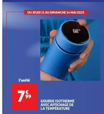 Gourde isotherme avec affichage de la température