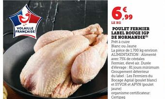 U Express Poulet fermier label rouge igp de normandie offre