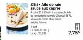 Thiriet Aile De Raie Sauce Aux Capres offre
