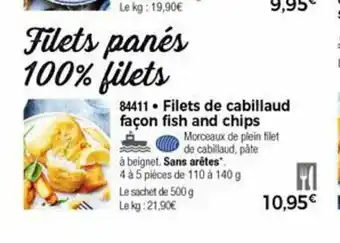 Thiriet Filets De Cabillaud Facon Fish And Chips offre