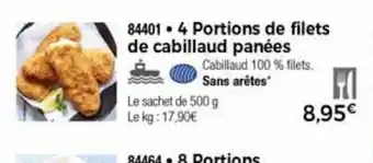 Thiriet 4 Portions De Filets De Cabillaud Panées offre
