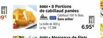 Thiriet 8 Portions De Cabillaud Panées offre