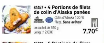 Thiriet 4 Portions De Filets De Colin D'Alaska Panées offre