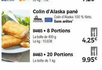 Thiriet Colin D'Alaska Pané offre