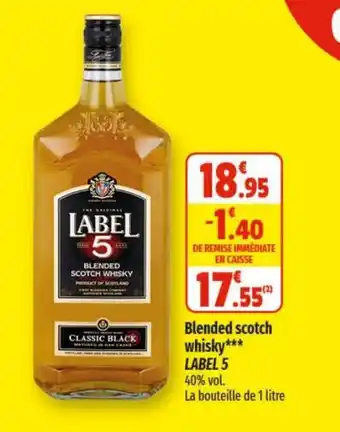 Coccinelle Supermarché Blended scotch whisky*** LABEL 5 offre