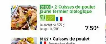 Thiriet 2 Cruisses De Poulet Jaune Fermier Biologique offre