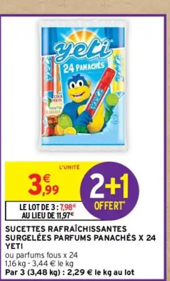SUCETTES RAFRAÎCHISSANTES SURGELÉES PARFUMS PANACHÉS X 24 YETI