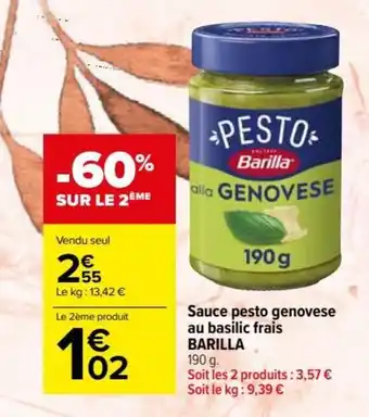 Sauce pesto genovese au basilic frais BARILLA