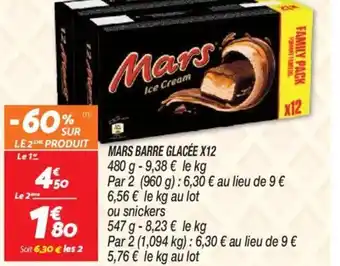 Netto MARS BARRE GLACÉE X12 offre