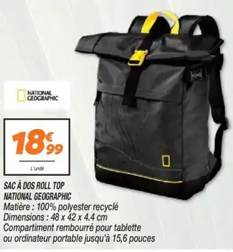 Netto SAC À DOS ROLL TOP NATIONAL GEOGRAPHIC offre