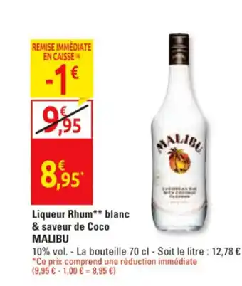 Liqueur Rhum** blanc & saveur de Coco MALIBU