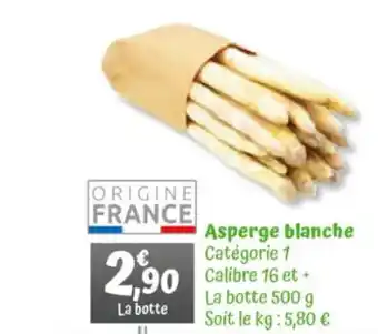 Diagonal Asperge blanche Catégorie 1 offre