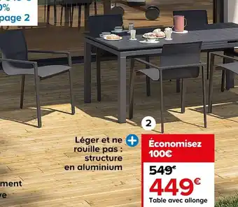 Castorama Table avec allonge offre